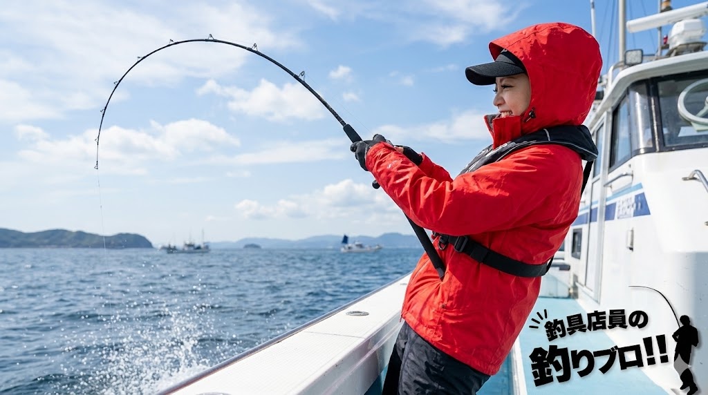 タイラバをする釣りガール