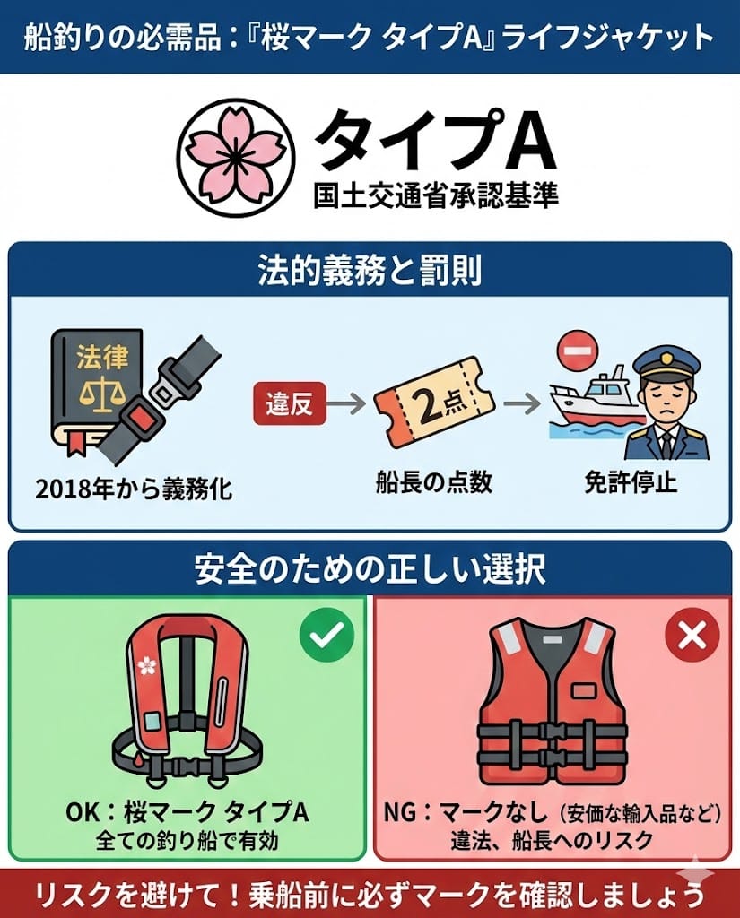 ライフジャケットは桜マークのタイプAがおすすめな理由