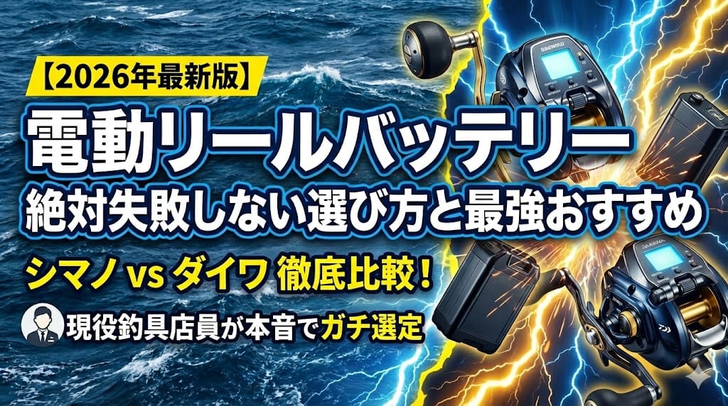 【2026年最新】電動リールバッテリーの選び方とおすすめ｜シマノ・ダイワを釣具店員が比較
