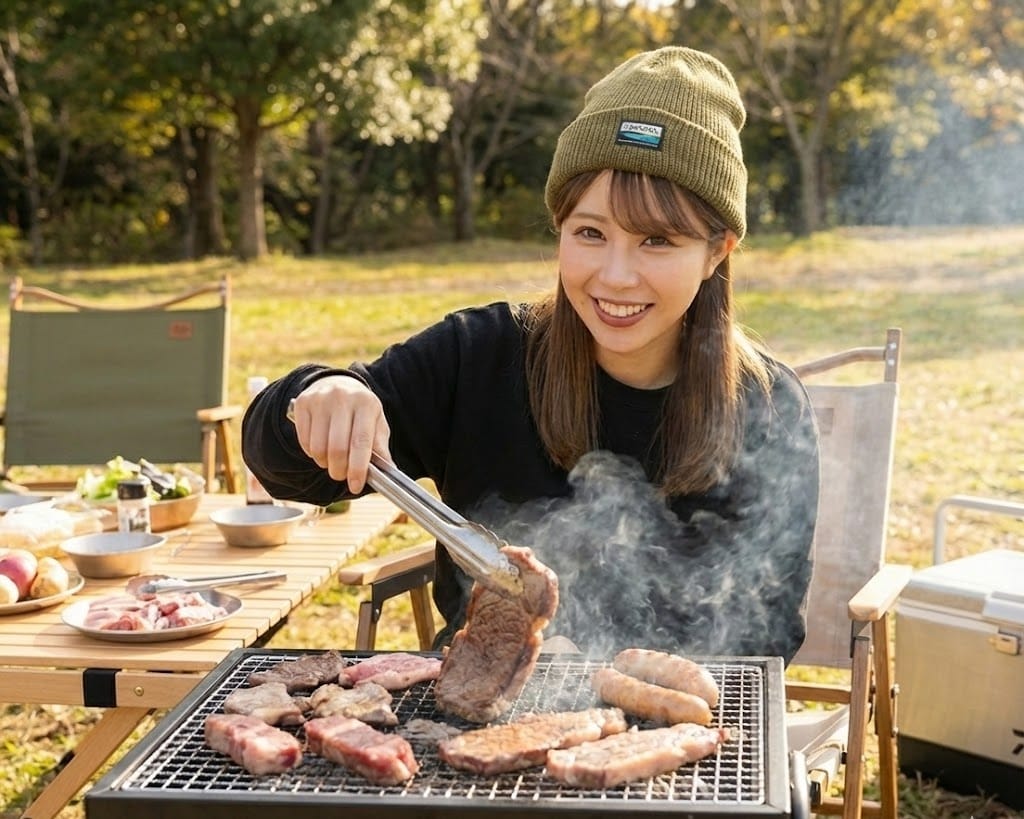 釣りガールの帽子ファッション
