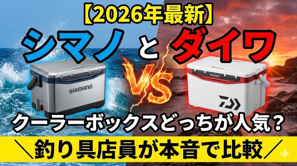 【2026年最新】シマノとダイワのクーラーボックスどっちが人気?釣り具店員が本音で比較