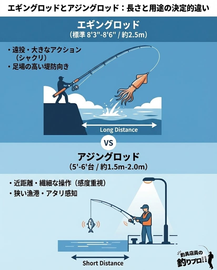 全長と取り回しの良さの違い