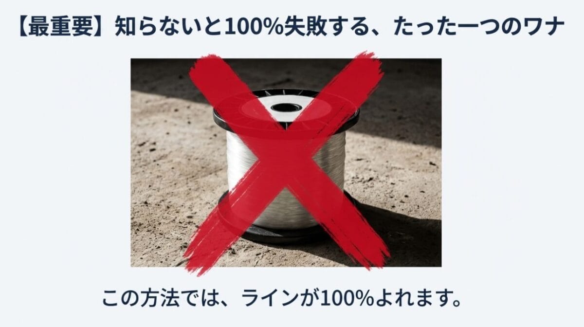 ラインスプールを地面に置いて巻くのは絶対NG