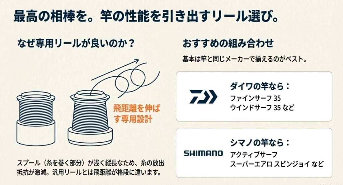 投げ竿の性能を引き出す専用リールの選び方とおすすめの組み合わせ（ダイワ・シマノ）