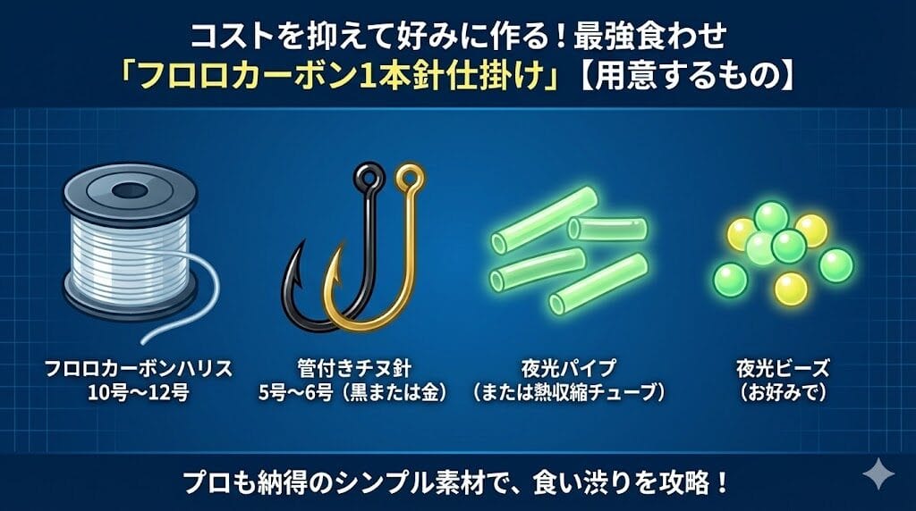 フロロカーボン1本針仕掛け