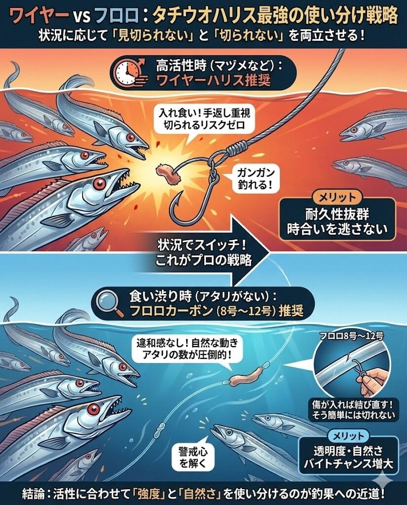 ワイヤーとフロロハリスの使い分け戦略