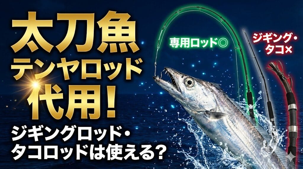 太刀魚テンヤロッド代用！ジギングロッド・タコロッドは使える？