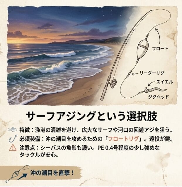 サーフアジングの仕掛け図