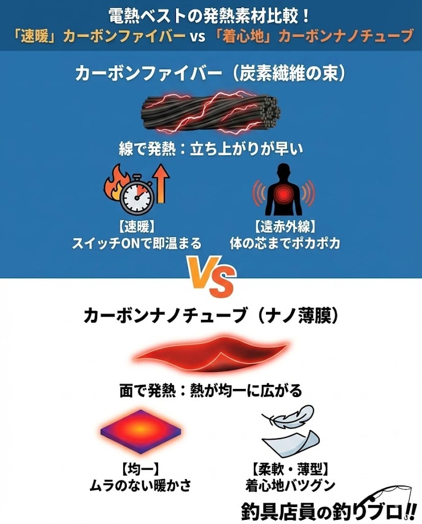 すぐ温まる発熱素材のチェック