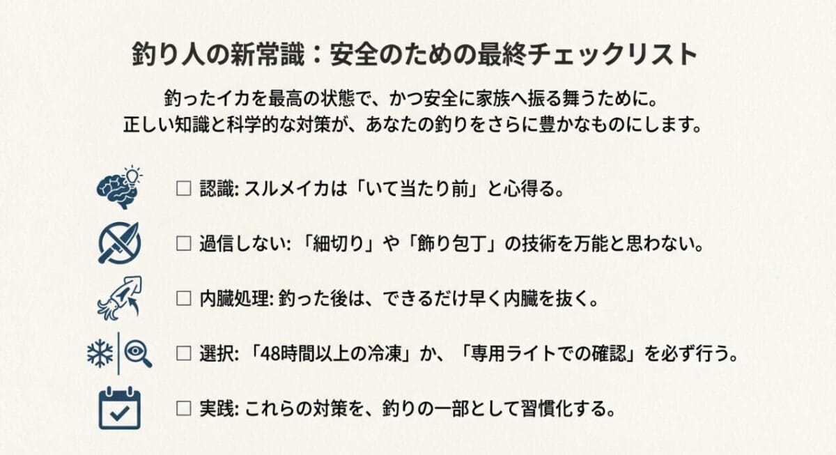 タイトル: 釣り人のためのアニサキス対策チェックリスト