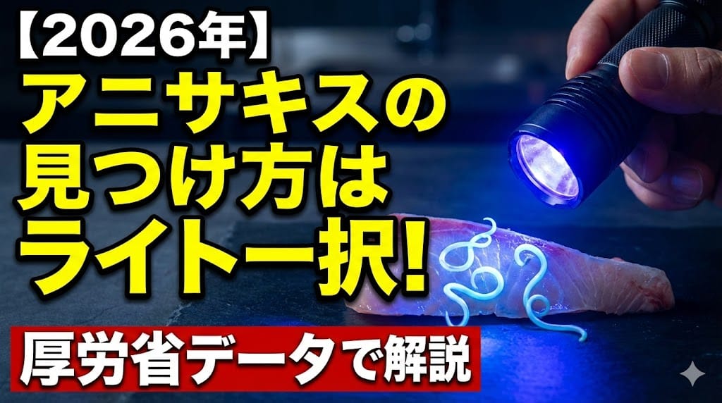 【2026年】アニサキスの見つけ方はライト一択！厚労省データで解説