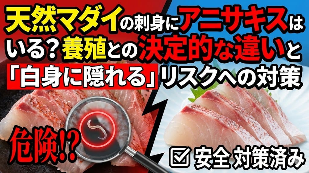 天然マダイの刺身にアニサキスはいる？養殖との決定的な違いと「白身に隠れる」リスクへの対策