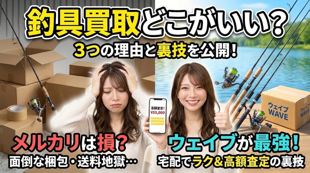 釣具買取どこがいい？メルカリは損？ウェイブが最強な3つの理由と高額査定の裏技