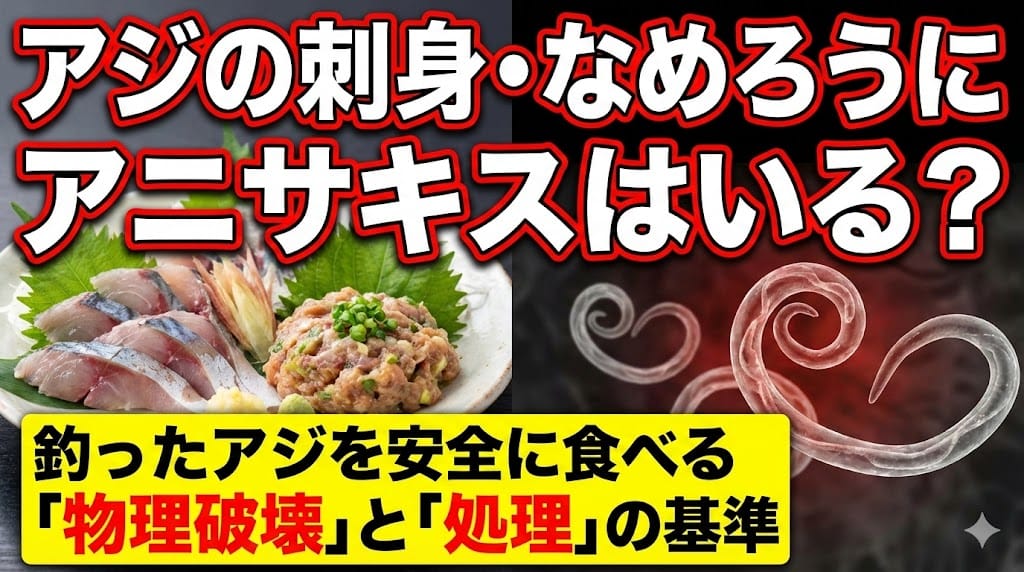 アジの刺身・なめろうにアニサキスはいる？釣ったアジを安全に食べる「物理破壊」と「処理」の基準