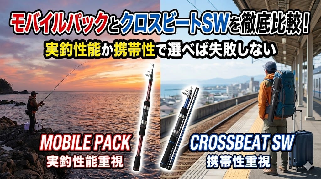 モバイルパックとクロスビートSWを徹底比較！実釣性能か携帯性で選べば失敗しない